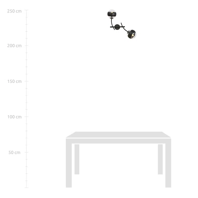 Kinkiet Hunter K21101/K2 2Xe14 transparentny,czarny