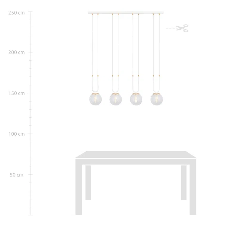 Lampa Wisząca Glam 41116/4 4Xe14 transparentna