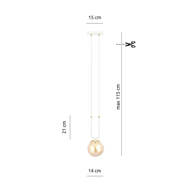 Lampa Wisząca Glam 11117/1 1Xe14 miodowa