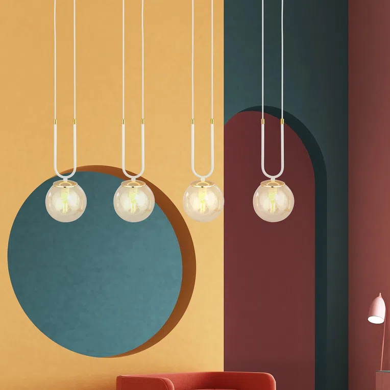 Lampa Wisząca Glam 41117/4 4Xe14 miodowa