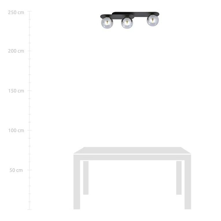 Lampa Sufitowa Plaza 3 1119/3 3Xe14 grafitowa