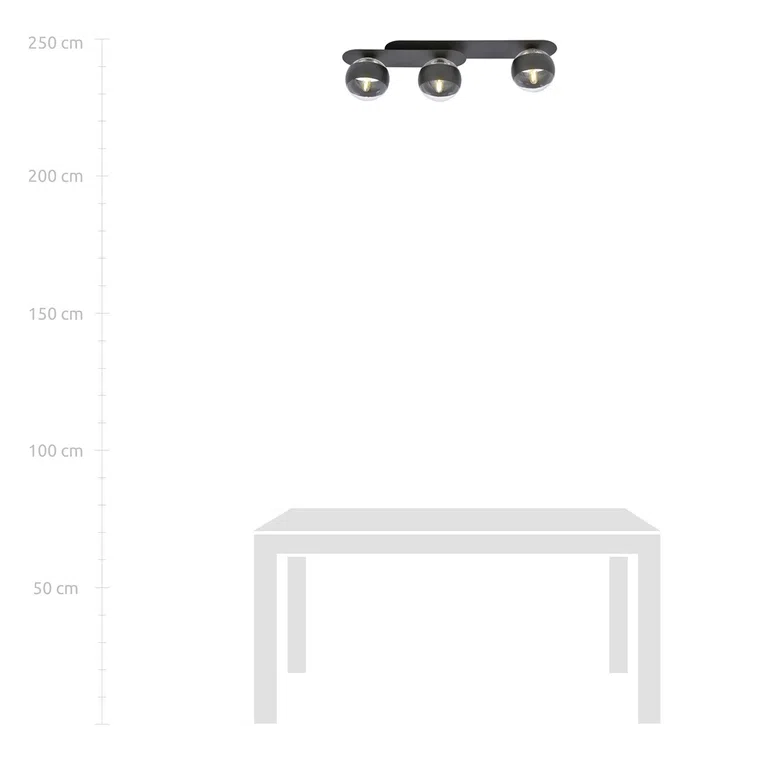 Lampa Sufitowa Plaza 31121/3 3Xe14 transparentna/czarna