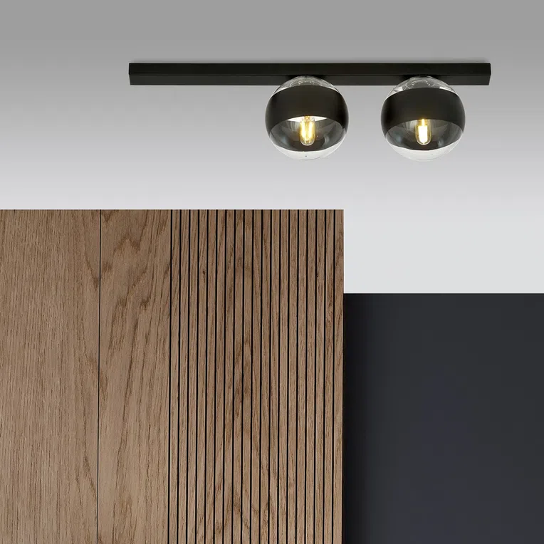 Lampa Sufitowa Fit 21123/2 2Xe14 transparentna/czarna