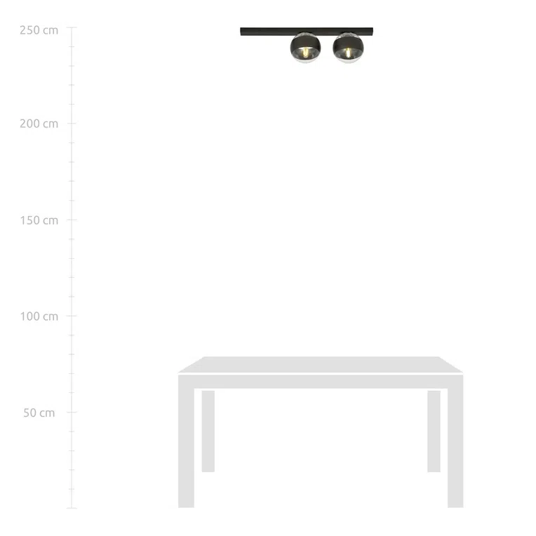 Lampa Sufitowa Fit 21123/2 2Xe14 transparentna/czarna
