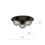 Lampa Sufitowa Solar 3 1128/3 3Xe14 grafitowa