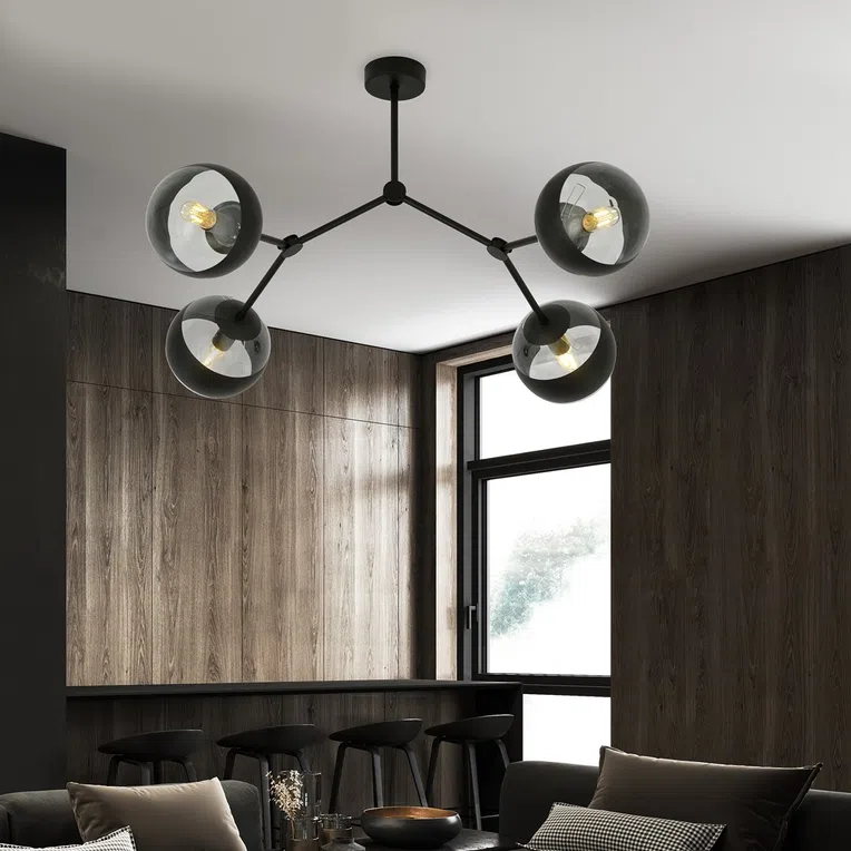 Lampa Sufitowa Space 41135/4 4Xe14 transparentna/czarna