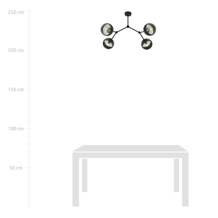 Lampa Sufitowa Space 41135/4 4Xe14 transparentna/czarna