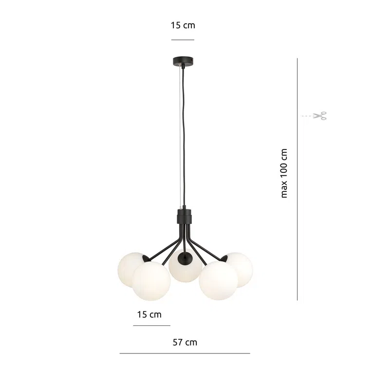Lampa Wisząca Nova 5 1138/5 5Xe14 biała