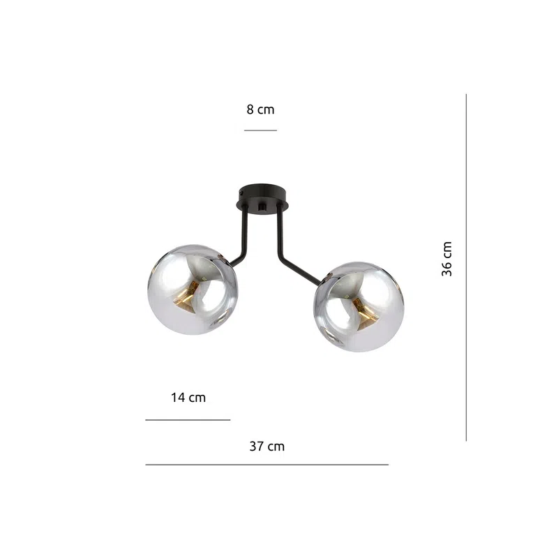 Lampa Sufitowa Nova 2 1140/2 2Xe14 grafitowa