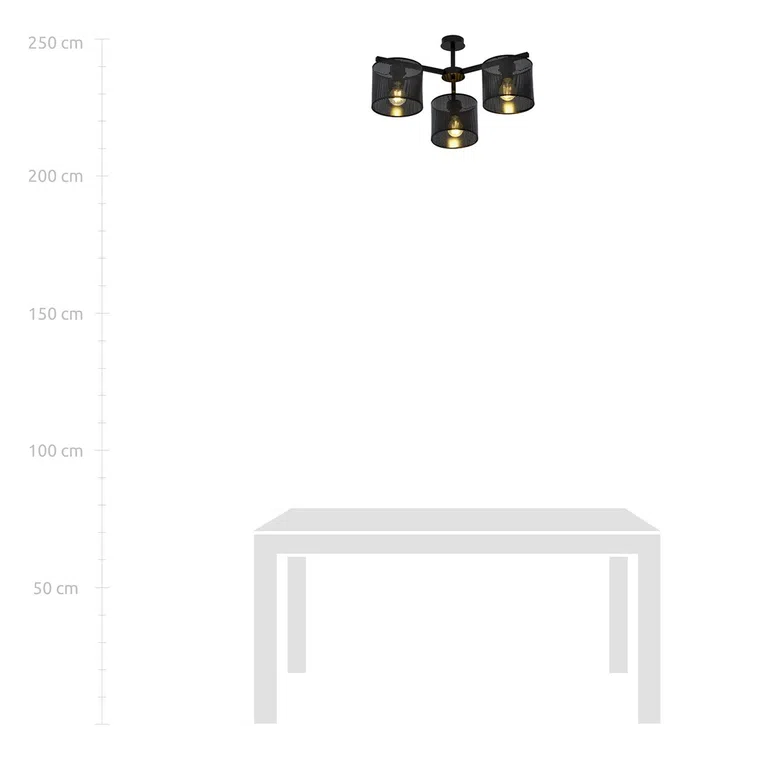 Lampa Sufitowa Jordan 31143/3 3Xe27 czarna