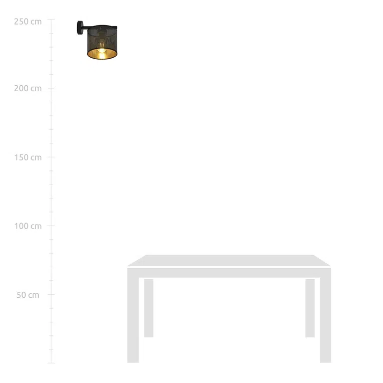 Kinkiet Jordan K1 1144/K1 1Xe27 czarny/złoty