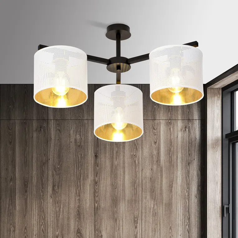 Lampa Sufitowa Jordan 3 1145/3 3Xe27 biała/złota