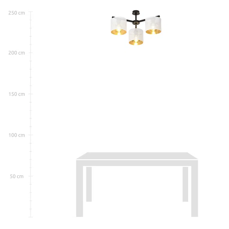 Lampa Sufitowa Jordan 3 1145/3 3Xe27 biała/złota