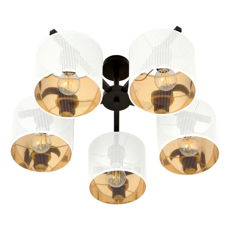 Lampa Sufitowa Jordan 5 1145/5 5Xe27 biała/złota