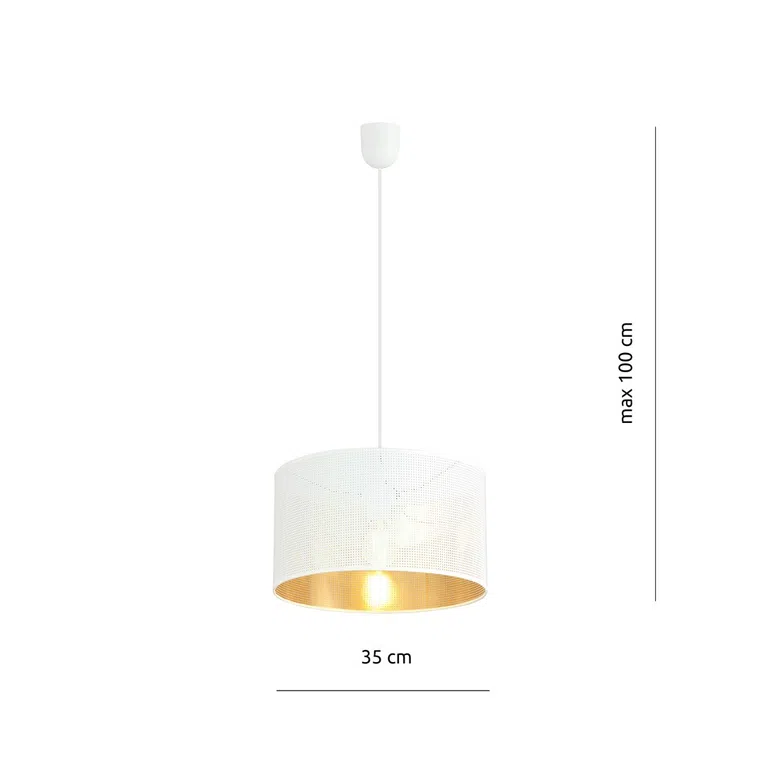 Lampa Wisząca Aston 1 1147/1 1Xe27 biała/złota