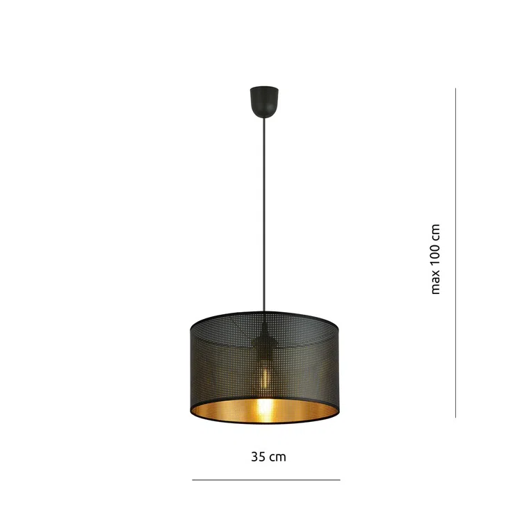 Lampa Wisząca Aston 1 1148/1 1Xe27 czarna/złota