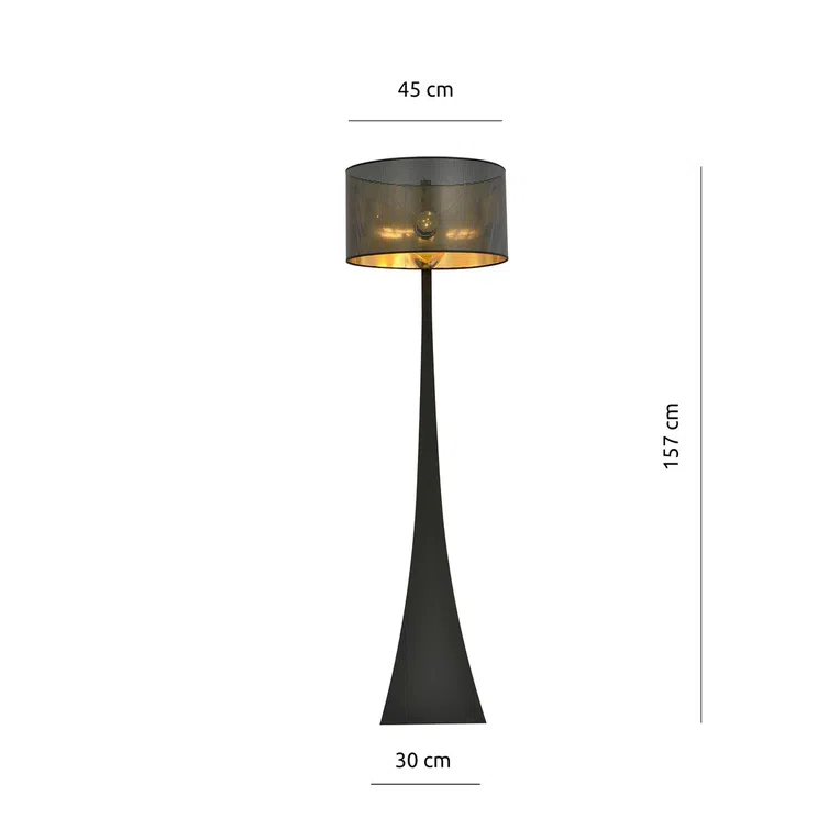 Lampa Stojąca Estrella Lp1 1156/Lp1 1Xe27 czarna/złota
