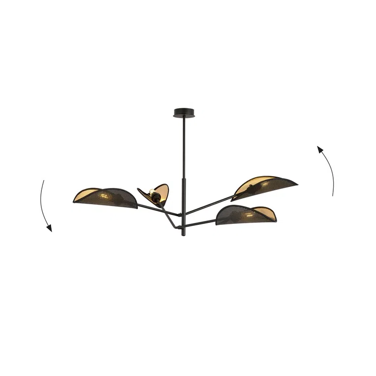 Lampa Sufitowa Vene 4 1158/4 4Xe14 czarna/złota
