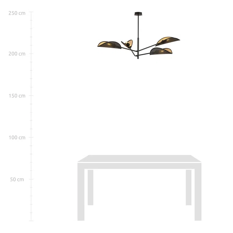Lampa Sufitowa Vene 4 1158/4 4Xe14 czarna/złota
