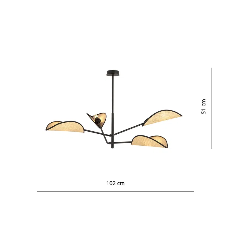 Lampa Sufitowa Vene 41160/4 4Xe14 brązowa
