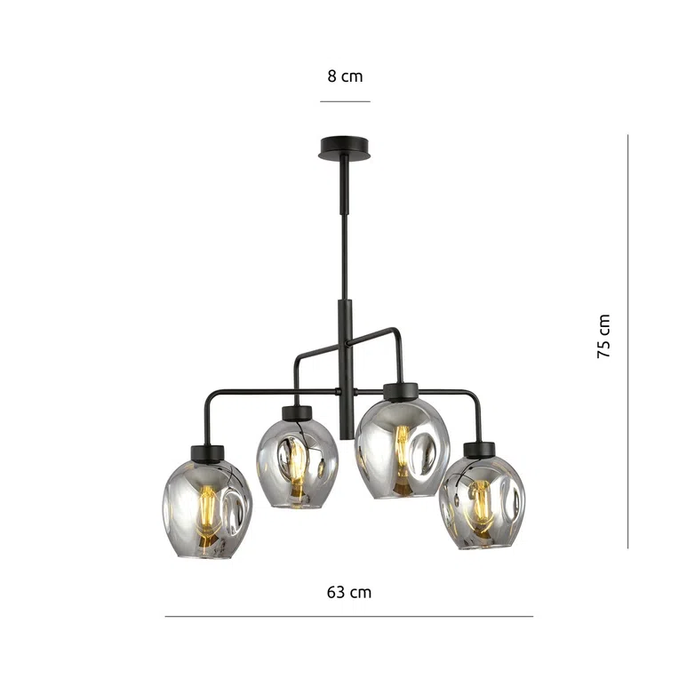 Lampa Wisząca Lukka 4 1163/4 4Xe27 grafitowa