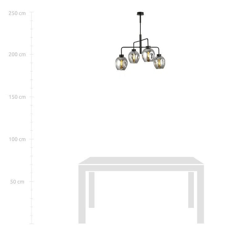 Lampa Wisząca Lukka 4 1163/4 4Xe27 grafitowa