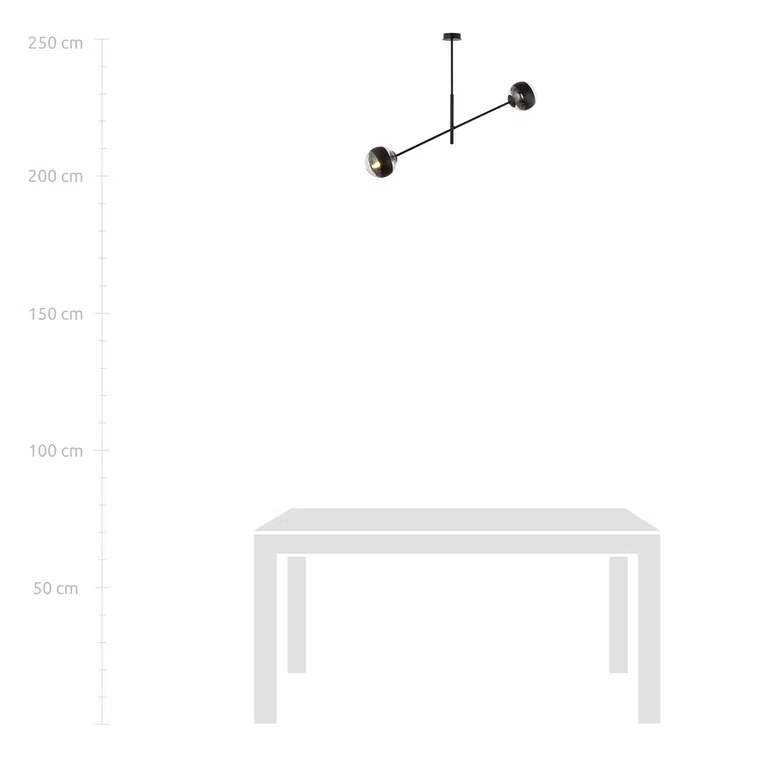 Lampa Wisząca Linear 21168/2 2Xe14 transparentna/czarna