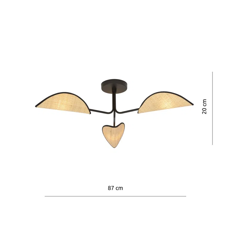 Lampa Sufitowa Gomez 3 Rattan 1172/3 3Xe14 brązowa