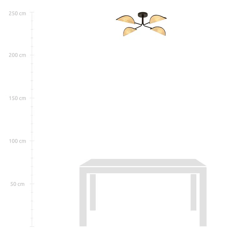 Lampa Sufitowa Gomez 4 Rattan 1172/4 4Xe14 brązowa