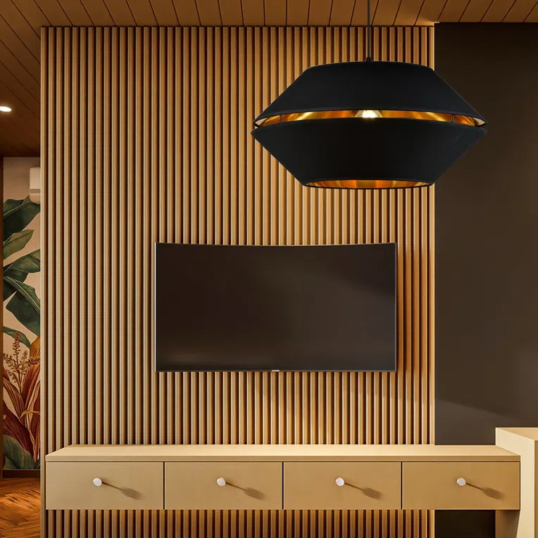 Lampa Wisząca Piano 1 1183/1 1Xe27 czarna/złota