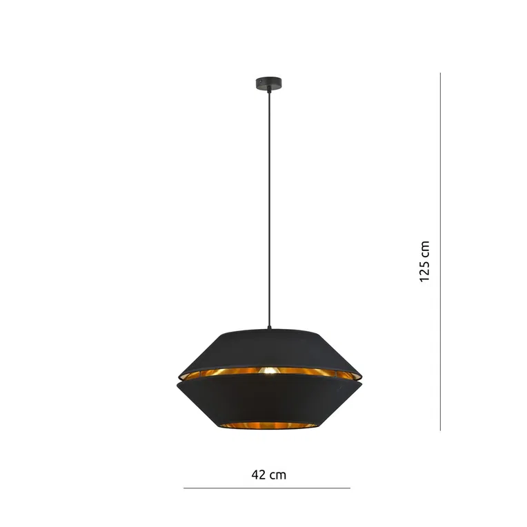 Lampa Wisząca Piano 1 1183/1 1Xe27 czarna/złota