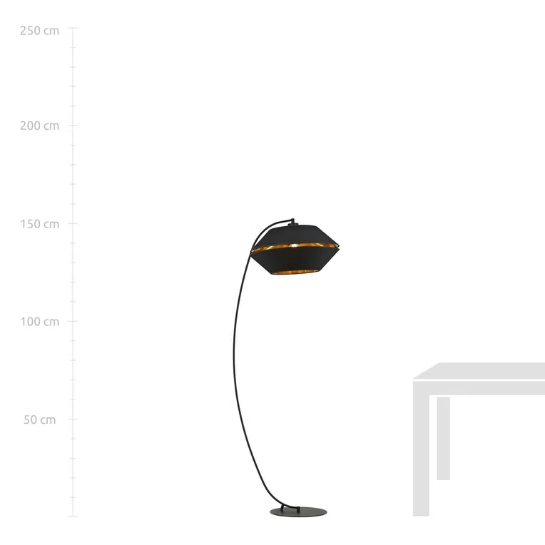 Lampa Stojąca Piano Lp 1183/Lp 1Xe27 czarna/złota