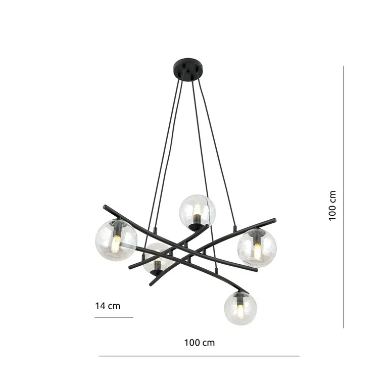 Lampa Wisząca Essa 51202/5 5Xe14 transparentna