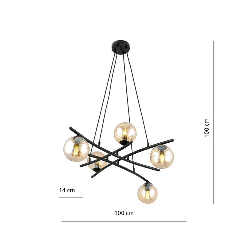 Lampa Wisząca Essa 51204/5 5Xe14 miodowa