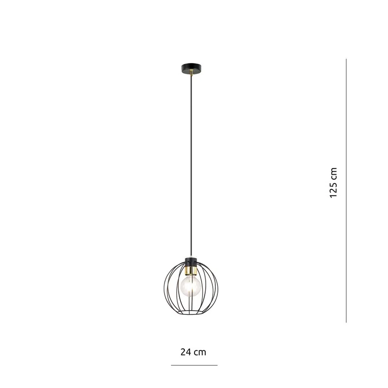 Lampa Wisząca Gino 1 1222/1 1Xe27 czarna