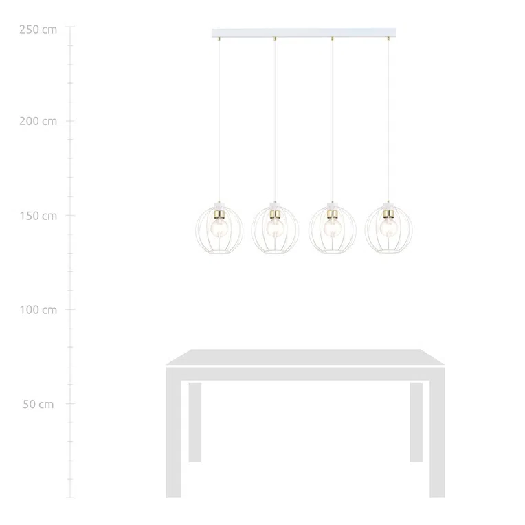 Lampa Wisząca Gino 4 1223/4 4Xe27 biała