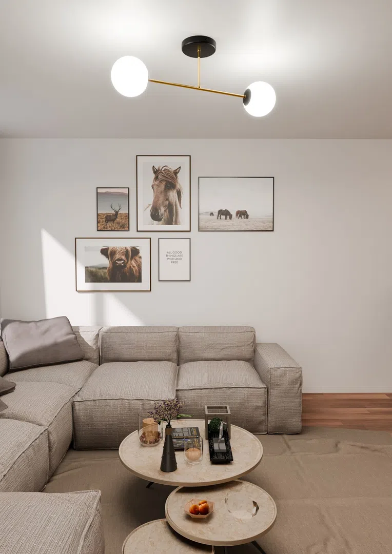 Lampa Sufitowa Magnum 2 1233/2 2Xe14 czarna/złota