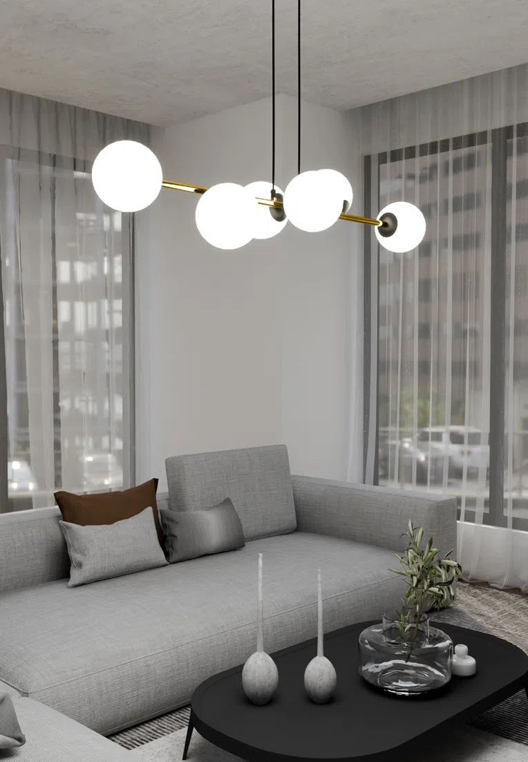 Lampa Wisząca Gravity 6 1241/6 6Xe14 czarna/złota