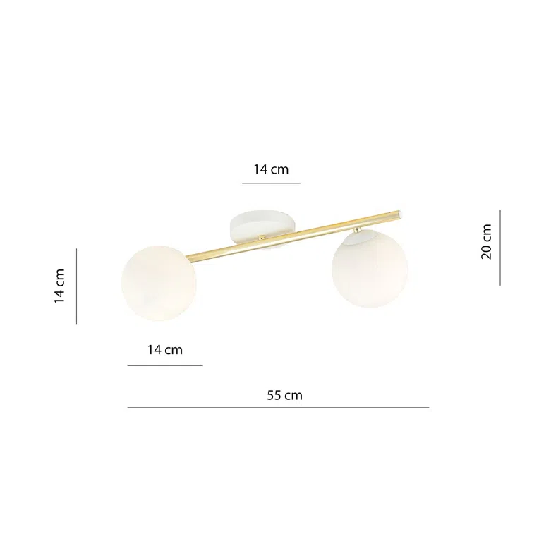 Lampa Sufitowa Splendi 2 1249/2 2Xe14 biała/złota