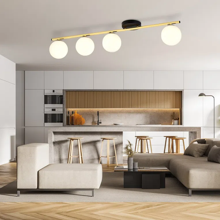 Lampa Sufitowa Monza 4 1252/4 4Xe14 czarna/złota