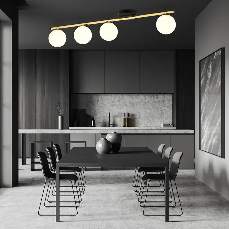 Lampa Sufitowa Monza 4 1252/4 4Xe14 czarna/złota