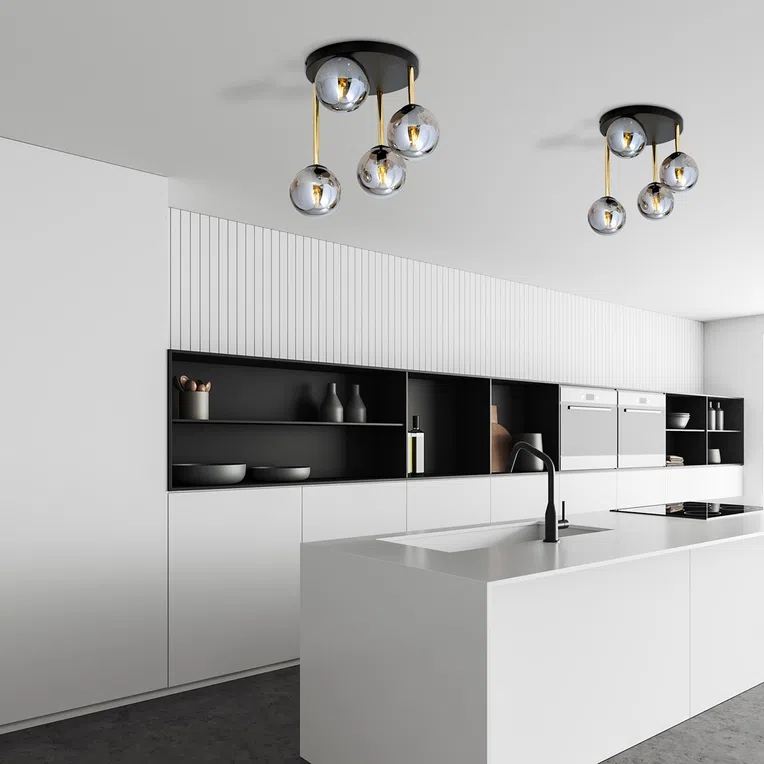 Lampa Sufitowa Dolce 4 1259/4 4Xe14 czarna/złota