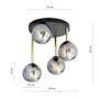 Lampa Sufitowa Dolce 4 1259/4 4Xe14 czarna/złota