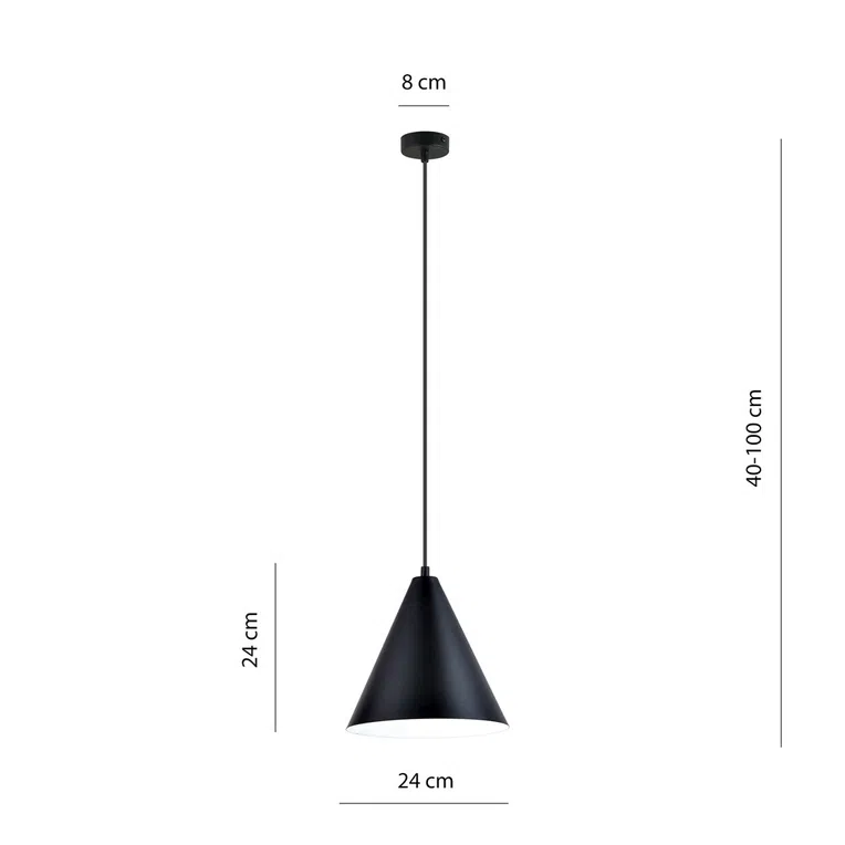 Lampa wisząca rebel 1 black/white 6547 czarny/biały