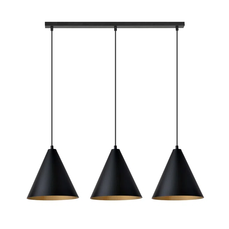 Lampa wisząca rebel 3 black/gold 6550 czarny/złoty
