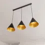 Lampa wisząca rebel 3 black/gold 6550 czarny/złoty