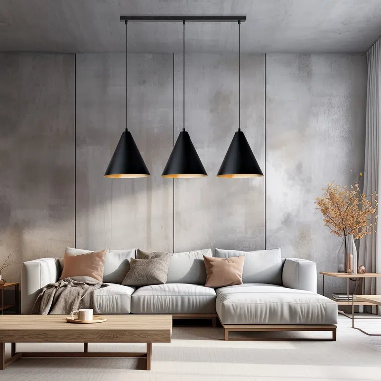 Lampa wisząca rebel 3 black/gold 6550 czarny/złoty