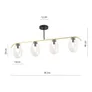 Lampa sufitowa fines 4 bl transparent 6559 czarny/złoty