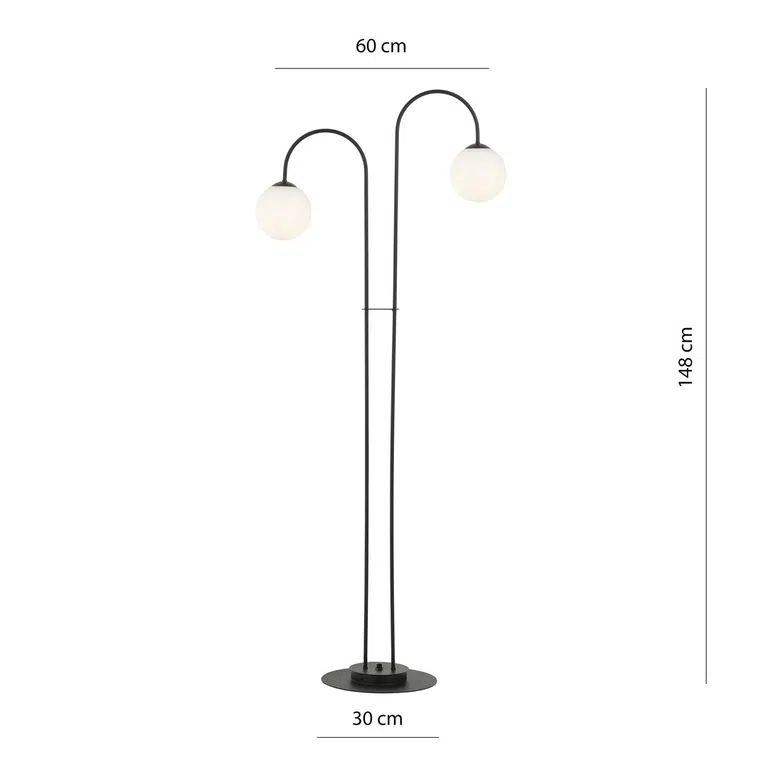 Lampa podłogowa archi lp2 bl opal 6586 czarny