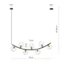 Lampa wisząca ritz 7 bl transparent 6602 czarny/złoty